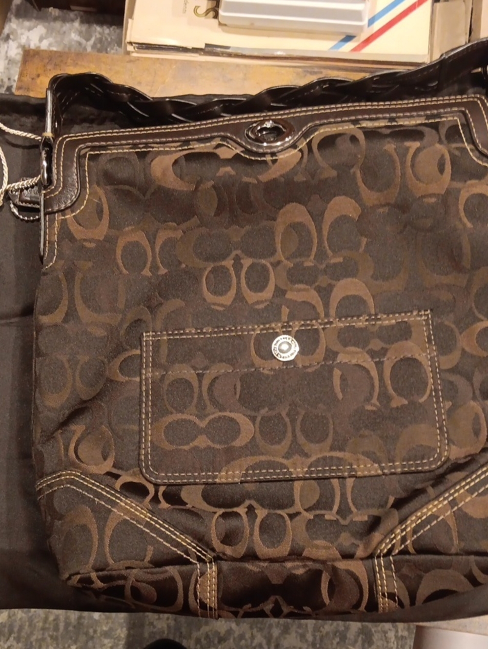 Vintage Y2K Coach Large Chelsea Optic Signature Hobo Bag (#10991) – Complete Set